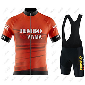 Jumbo Visma Nam Đi Xe Đạp Jersey Bộ Ngắn Tay Mùa Hè Đường Đua Xe Đạp Quần Áo Xe Đạp MTB Yếm Phù Hợp Với Maillot Ciclismo Hombre Color: 8 Size: S