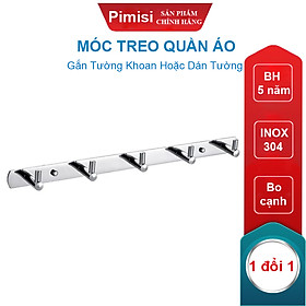 Móc treo quần áo dán tường inox 304 phụ kiện nhà tắm Pimisi - kèm keo dán siêu chắc | Hàng chính hãng