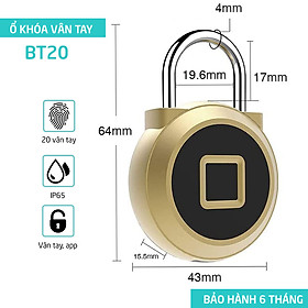 Mua Ổ khoá vân tay bluetooth mini BT20