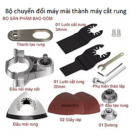 Mua Bộ chuyển đổi gắn máy mài máy cắt thành máy cưa rung khoét lỗ cưa cắt kèm 5 đĩa cắt mài chà nhám