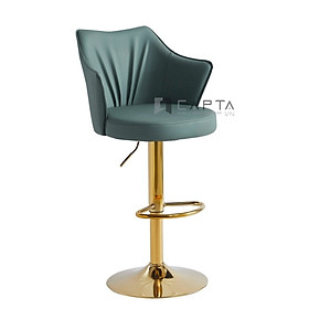 Mua Ghế bar nệm PU màu xanh CB2297B-P Nội thất Capta Ghế bar tăng giảm độ cao nệm PU màu xanh chân thép mạ màu vàng
