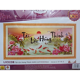 Mua Tranh thêu chữ thập tài lộc hưng thịnh LV3238 - 93 x 44 cm - chưa thêu