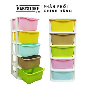 Tủ đa sắc, tủ nhựa 5 tầng Việt Nhật có bánh xe tiện dụng