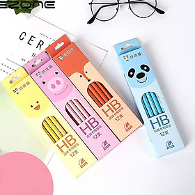 Set 4 bút chì chuốt HB bằng gỗ theo chủ đề nhiều màu sắc kèm gôm xinh xắn – H026