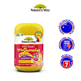 Kẹo Dẻo Cho Bé Nature's Way Kids Smart Vita Gummies Multi Vitamin for Fussy Eaters Kích Thích Ăn Ngon 60 Viên