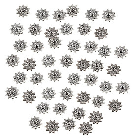 50 Pieces Flower Loose Spacer Metal Beads Connectors for DIY Jewelry Making