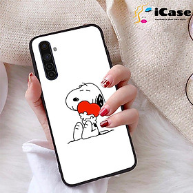 Ốp lưng iCase dành cho Realme 6 chất liệu viền dẻo lưng cứng nhám TPU có hai lỗ xỏ dây đeo in nổi 4D hình bộ sưu tập Snoopy 03