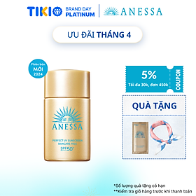 Hình ảnh Kem chống nắng dạng sữa dưỡng da kiềm dầu bảo vệ hoàn hảo Anessa Perfect UV Sunscreen Skincare Milk SPF 50+ PA++++ 20ml