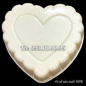 Mua Khuôn làm bánh  rau câu trái tim đôi viền hoa – Loại 20 cm – Mã số 1938