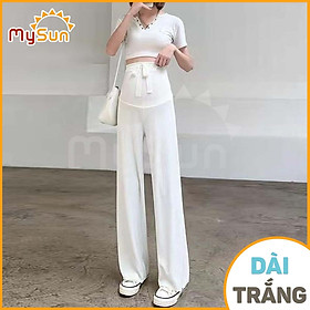 Quần tây dài lưng thun ống rộng đẹp cho bà bầu mặc đi làm công sở 4 mùa Đông Hè MySun