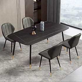 Mua Bộ bàn ăn mặt đá phiến Ceramic kết hợp ghế Nordic sọc