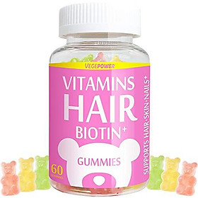 Mua VegePower Hair Vitamin Gummies-Biotin 10,000 mcg Vitamin C & E for Healthy Hair, Skin & Nails-Vegan, Pectin-Based, Non-GMO-Bear Gummy for Stronger, Beautiful Hair-3 Natural Fruit Favors Mua VegePower Hair Vitamin Gummies-Biotin 10,000 mcg Vitamin C & E for Healthy Hair, Skin & Nails-Vegan, Pectin-Based, Non-GMO-Bear Gummy for Stronger, Beautiful Hair-3 Natural Fruit Favors