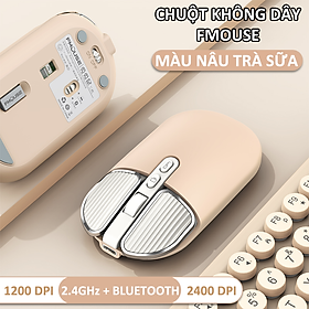 Mua Chuột không dây FMOUSE M203 sạc pin siêu mỏng kết nối bluetooth và chip USB 2.4GHz dùng cho pc  laptop  tivi  điện thoại - Hàng Chính Hãng