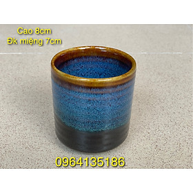 Cốc trụ cao 8cm men hoả biến gốm sứ Bát Tràng