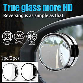 1 Cái gương tròn nhỏ có thể xoay 360 độ chống điểm mù chống thấm nước keo dán 3M cho xe ô tô