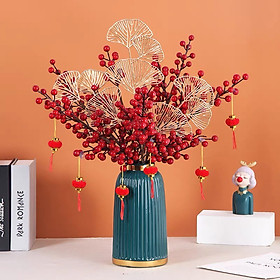 Mua Cành lá táo vàng kim  cành rẻ quạt decor trang trí siêu đẹp