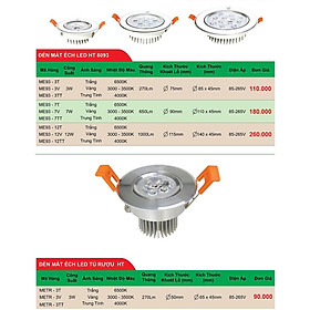 Mua ĐÈN LED ÂM TRẦN MẮT ẾCH 3W 7W  12W HT CAO CẤP SƠN TĨNH ĐIỆN