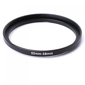 55mm to 58mm Metal Step Up Filter Ring Stepping Adapter