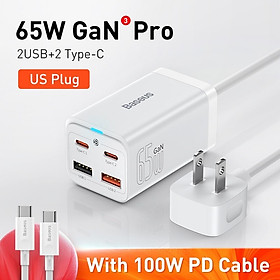 Bộ Sạc Nhanh Baseus 65W GaN3 Pro Desktop Fast Charger 4 in 1 (Hàng Chính Hãng)