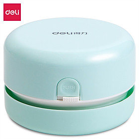 Deli Desktop Cleaner Mini Vacuum Cleaner Portable Wireless Handheld Auto Strong Adsorption Office Paper Eraser Pencil Shavings Cleaning Tools Desk Vacuum Cleaner With Inner Storage Box For School Classroom Supplies
