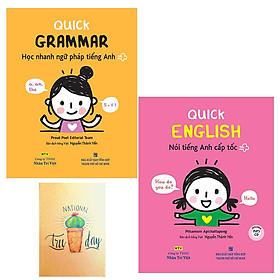 Combo Quick Grammar – Học Nhanh Ngữ Pháp Tiếng Anh và Quick English – Nói Tiếng Anh Cấp Tốc  ( Tặng Kèm Sổ Tay )