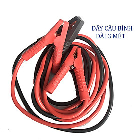 Bộ 2 Dây Câu Điện Mồi Bình Ắc Quy 600AMP Dài 3m Nặng 1kg Màu Đen Đỏ