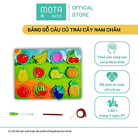 [M92-890CUQUA - Mota Montessori] Đồ chơi cho bé Bảng gỗ câu rau củ quả nam châm - Hàng chính hãng