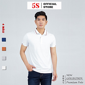 Áo Thun Nam Polo Ngắn Tay 5S (APC21013) Chất Liêu 100% Coolmax Phối Viền Năng Động, Trẻ Trung, Nam Tính