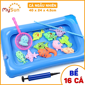 Bộ đồ chơi bể phao cần câu bắt cá nam châm cho bé loại mini - to cỡ lớn MySun