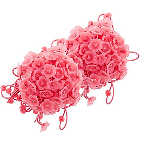 Flower Rubber Bands 100 Pieces Elastic Ponytail Holders Flower Hair Rubber Bands 6 Colors