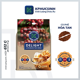 Cà phê hòa tan K Coffee 3 in 1 Delight đậm đà vị cà phê sữa đá 612g Túi 36