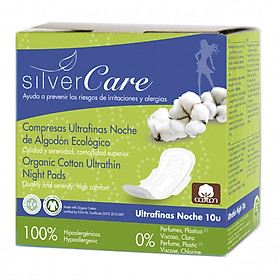 Băng vệ sinh hữu cơ ban đêm có cánh Silvercare (10 miếng)