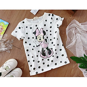 Áo thun bé gái 2-12 tuổi hình ngộ nghĩnh, Áo cộc tay cho bé hàng xuất vải cotton co giãn thấm hút mồ hôi