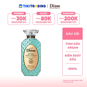 Dầu gội sạch dầu và tươi mát da đầu Moist Diane Extra Fresh & Hydrate (Dùng cho da dầu nhờn, bết dính) 450ml