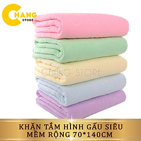 Khăn Tắm Xuất Nhật Hình Gấu Khổ Rộng Siêu Mềm Mịn