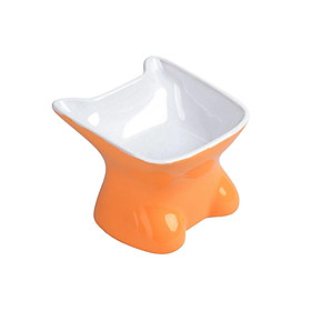 Raised Cat Bowl Non Slip Portable Ceramic Raised Tilted Pet Feeder Dog Bowl