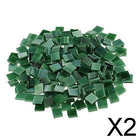 2x250 Pieces Vitreous Glass Mosaic Tiles for Arts DIY Crafts Green