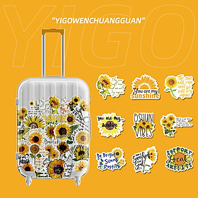 Sticker miếng dán hoa hướng dương decal dán laptop , điện thoại hình dán trang trí