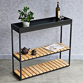 Mua Kệ trang trí hành lang gỗ cao su khung sắt Juno sofa CSTCT068 100x30x88 cm