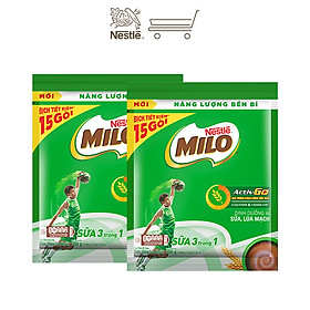 Combo 2 bịch thức uống lúa mạch Nestlé Milo sữa 3 trong 1 (Bịch 15 gói x 22g)