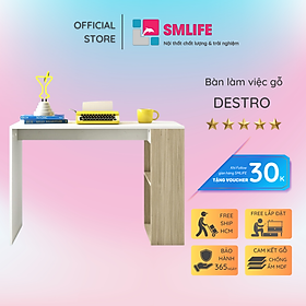 Bàn làm việc, bàn học gỗ hiện đại SMLIFE Destro  | Gỗ MDF dày 17mm chống ẩm | D100xR50xC75cm