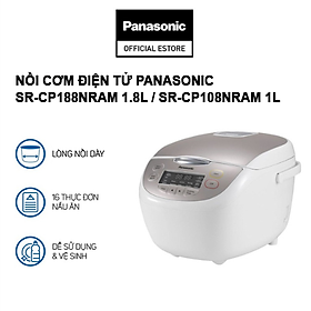 Nồi cơm điện tử Panasonic SR-CP188NRA 1.8 lít - 16 chế độ nấu - Lòng nồi Ceramic chống dính - Hàng chính hãng