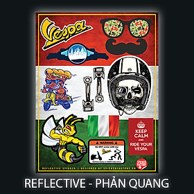 Vespa - Reflective Sticker hình dán phản quang Premium