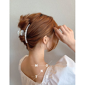 Kẹp Tóc Càng Cua Đính Ngọc Trai Nhã Nhặn Phong Cách Cổ Điển KT16