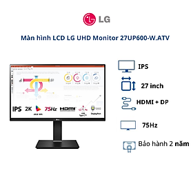 Hình ảnh Màn hình LCD LG 27 inch UHD Monitor 27UP600-W.ATV (WFHD| IPS| 60Hz| HDMI+DP)- BH chính hãng 24 tháng/ Hàng chính hãng