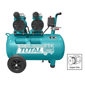 MÁY NÉN KHÍ KHÔNG DẦU 2×1200W (3.2HP) 50L TOTAL TCS2240508T - HÀNG CHÍNH HÃNG