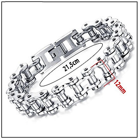 Lắc tay nam xích sên xe inox đẹp độc cá tính màu trắng qc139