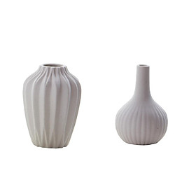 2 Pieces White Ceramic Vase Ornamental Flower Vase Home Decoration Decor