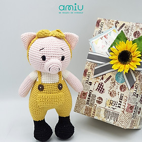 Gấu bông móc len Amigurumi cao cấp - Heo vàng cá tính quà tặng đồ chơi nhồi bông độc đáo cho bé - SP000204