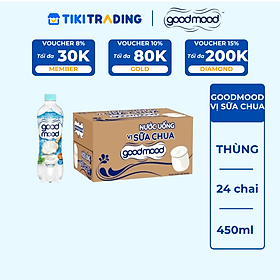 Thùng 24 chai nước uống Good Mood vị sữa chua (450ml/chai)